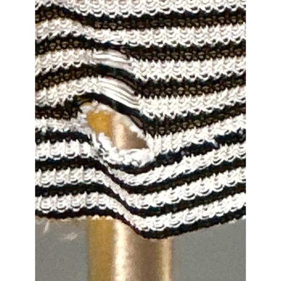 CCC Black And White Striped Scoop Neck Tank Top With Stretch Fit And Flared Hem - Picture 6 of 9